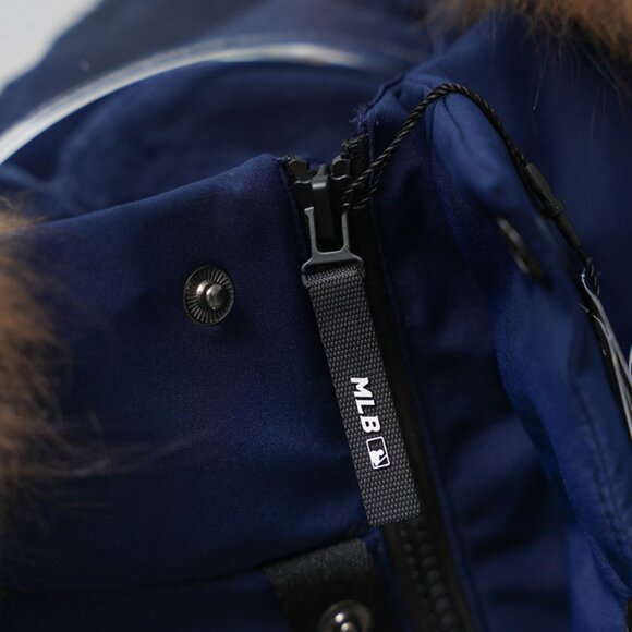 MLB Dark Blue Hooded Down Jacket - Picture 7 of 9